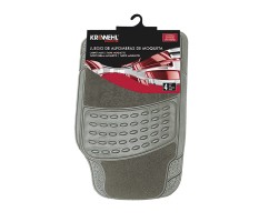 Set of 4 Rubber & Carpet Mat - PARIS - Gray