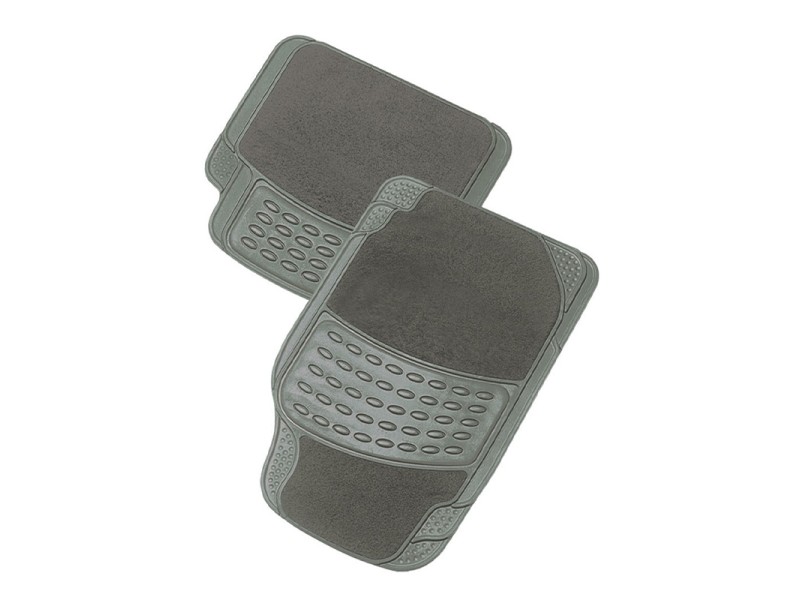 Set of 4 Rubber & Carpet Mat - PARIS - Gray Set of 4 Rubber & Carpet Mat - PARIS - Gray