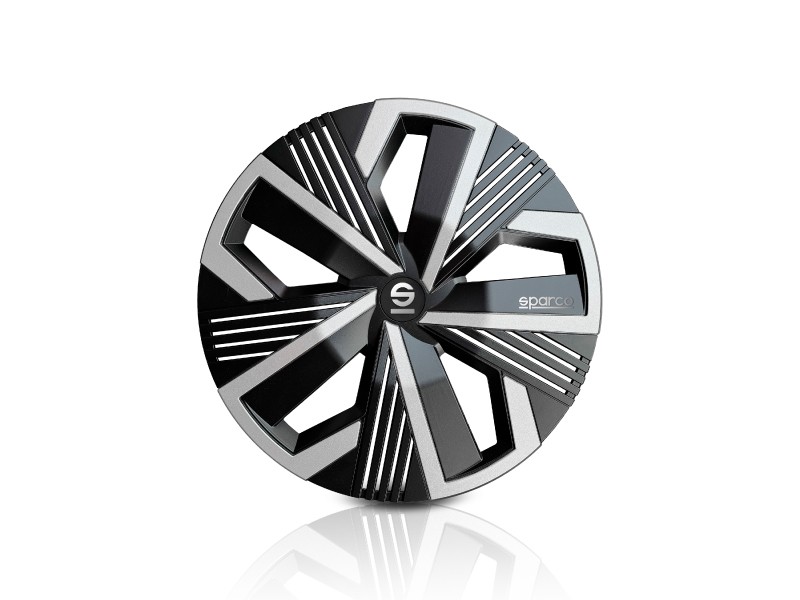 Juego Tapacubos NAGOYA 15'' SPARCO Corsa Negro y Plata Juego Tapacubos NAGOYA 15'' SPARCO Corsa Negro y Plata