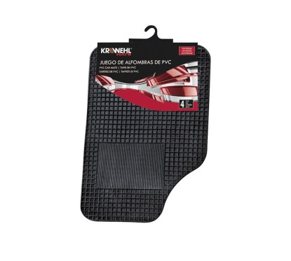 Jeu de 4 Tapis en PVC - MOSCOU - Noir