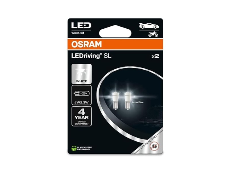 Kit 2 Lâmpadas LED W2.3W 12V/0.25W OSRAM LEDriving SL® T5 Blister Kit 2 Lâmpadas LED W2.3W 12V/0.25W OSRAM LEDriving SL® T5 Blister