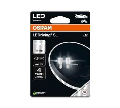 Kit 2 Lâmpadas LED W2.3W 12V/0.25W OSRAM LEDriving SL® T5 Blister