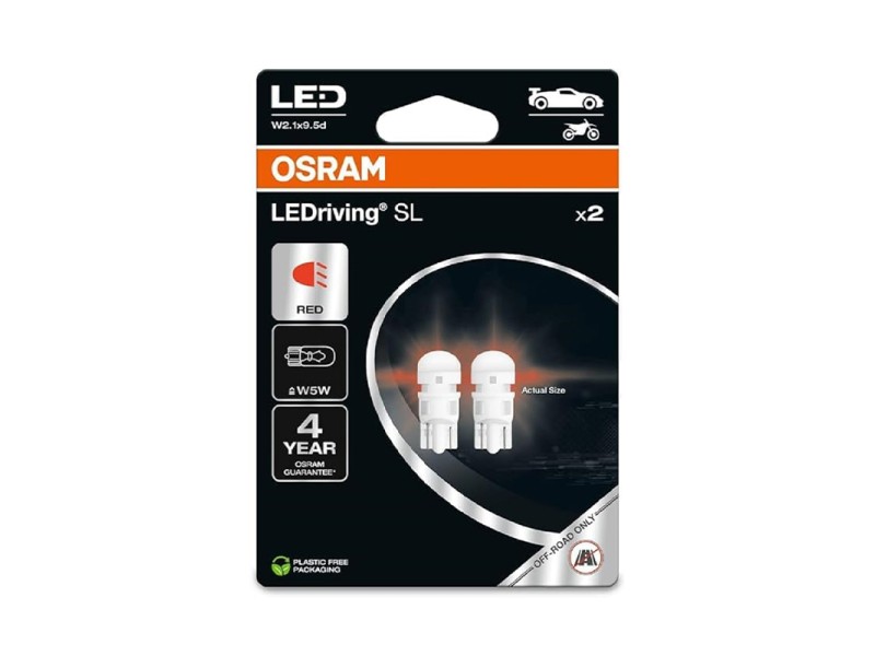 Kit 2 Lampes LED W5W 12V/1W OSRAM LEDriving® SL RED Blister Kit 2 Lampes LED W5W 12V/1W OSRAM LEDriving® SL RED Blister