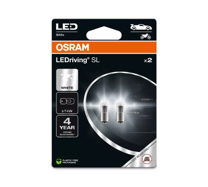 [06.3893DWP-2BL] Kit 2 Lâmpadas LED T4W 12V/1W OSRAM LEDriving® SL WHITE