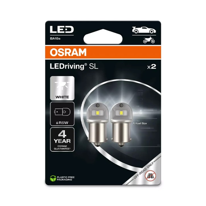 [06.5007DWP-2BL] Kit 2 LED Lamps R5W 12V/0.5W OSRAM LEDriving® SL WHITE