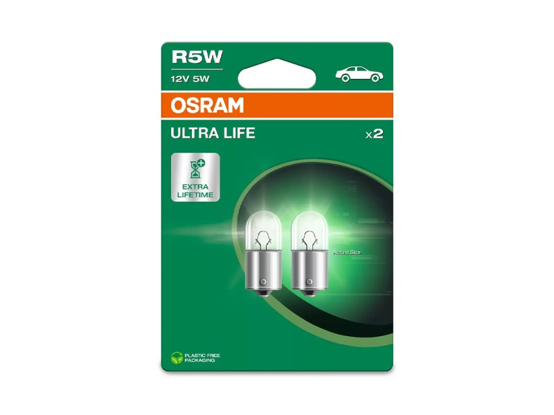 Kit 2 Lámparas R5W 12V/5W OSRAM Ultra Life® Blister Kit 2 Lámparas R5W 12V/5W OSRAM Ultra Life® Blister