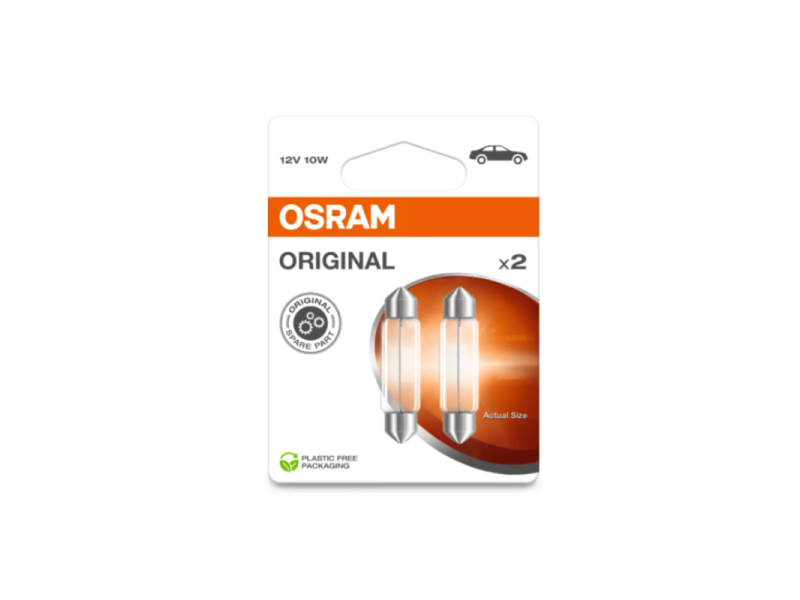 Kit 2 Lampes SV8.5-8 12V/10W OSRAM Original Line® Blister Kit 2 Lampes SV8.5-8 12V/10W OSRAM Original Line® Blister