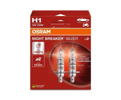Kit 2 Lâmpadas H1 12V/55W OSRAM Night Breaker® Silver HB