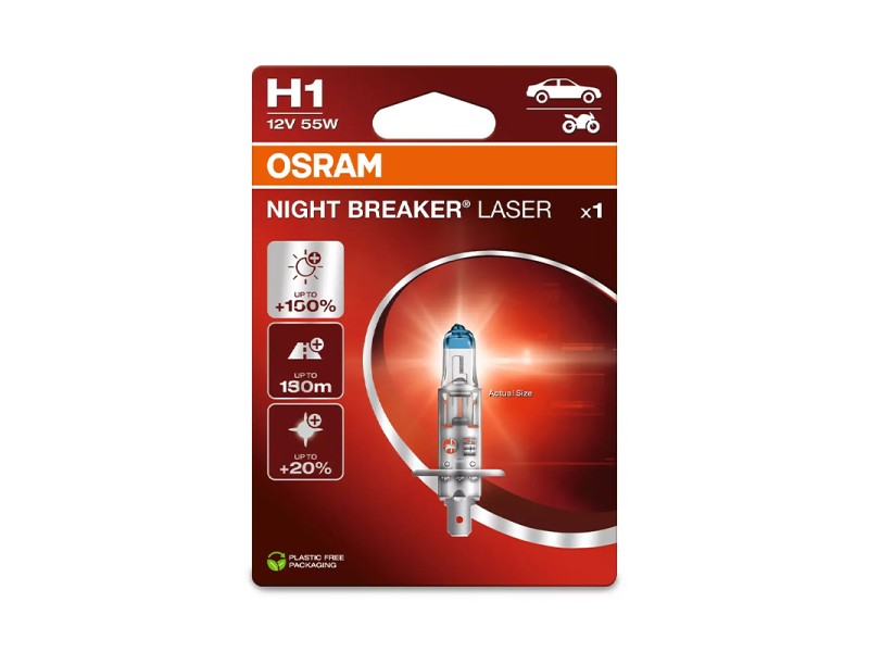 Lámpara H1 12V/55W OSRAM Night Breaker® Laser Blister Lámpara H1 12V/55W OSRAM Night Breaker® Laser Blister