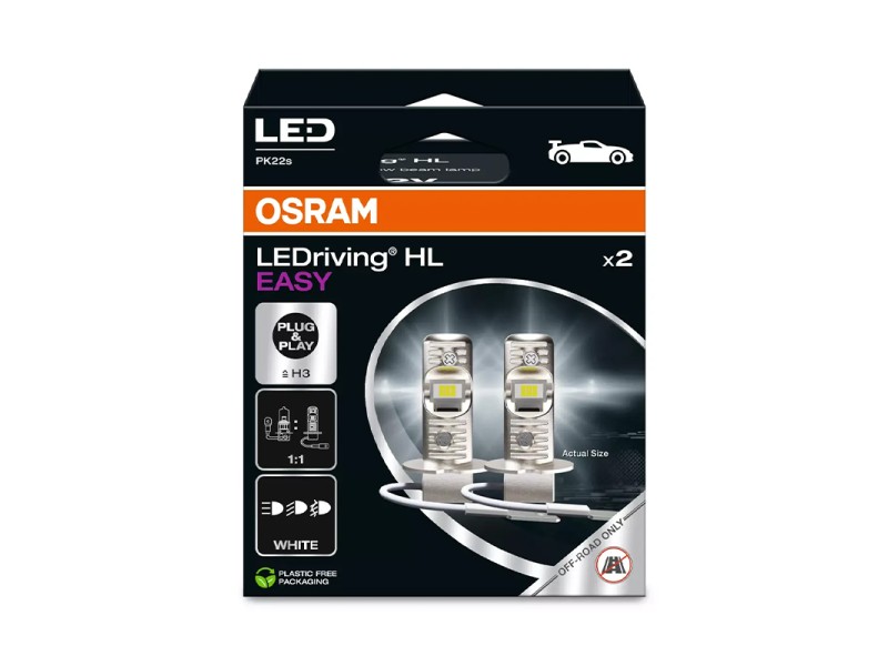 Kit 2 Lampes LED H3 12V/8W OSRAM LEDriving® HL EASY HB Kit 2 Lampes LED H3 12V/8W OSRAM LEDriving® HL EASY HB