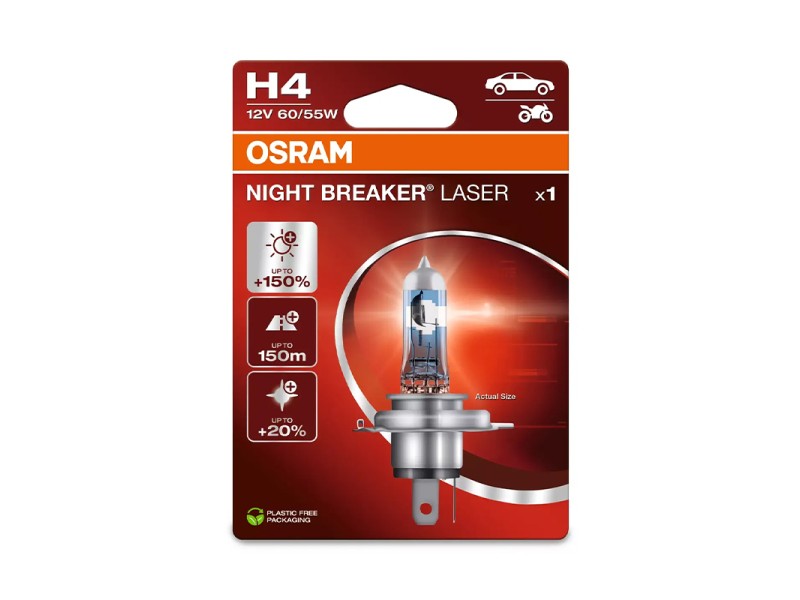 Lámpara H4 12V 60/55W OSRAM Night Beaker® Laser Blister Lámpara H4 12V 60/55W OSRAM Night Beaker® Laser Blister