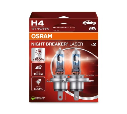 Kit 2 Lampes H4 12V 60/55W OSRAM Night Beaker® Laser HB