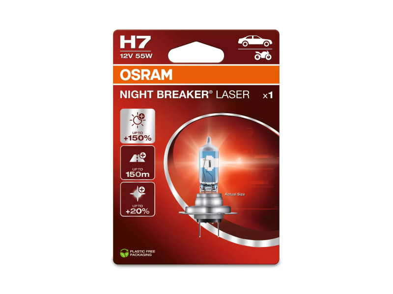 Lámpara H7 12V/55W OSRAM Night Beaker® Laser Blister Lámpara H7 12V/55W OSRAM Night Beaker® Laser Blister