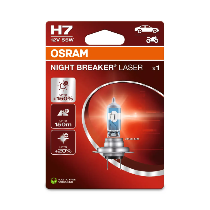 Lámpara H7 12V/55W OSRAM Night Beaker® Laser Blister