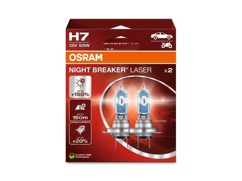 Kit 2 Lámparas H7 12V/55W OSRAM Night Beaker® Laser HB Kit 2 Lámparas H7 12V/55W OSRAM Night Beaker® Laser HB