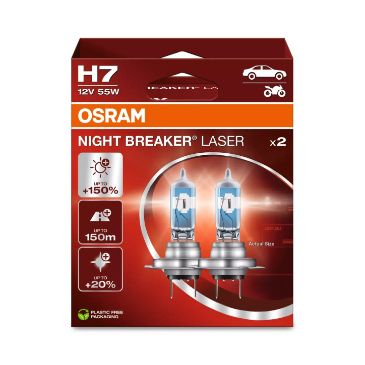 Kit 2 Lámparas H7 12V/55W OSRAM Night Beaker® Laser HB