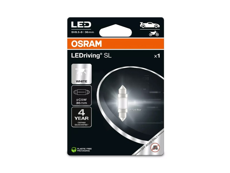 Lâmpadas LED C5W | 36 mm 12V/0.6W OSRAM LEDriving® SL Blister Lâmpadas LED C5W | 36 mm 12V/0.6W OSRAM LEDriving® SL Blister