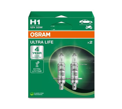 Kit 2 Lampes H1 12V/55W OSRAM Ultra Life® HB