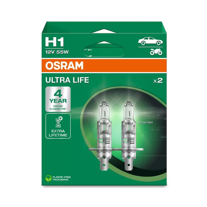 Kit 2 Lampes H1 12V/55W OSRAM Ultra Life® HB