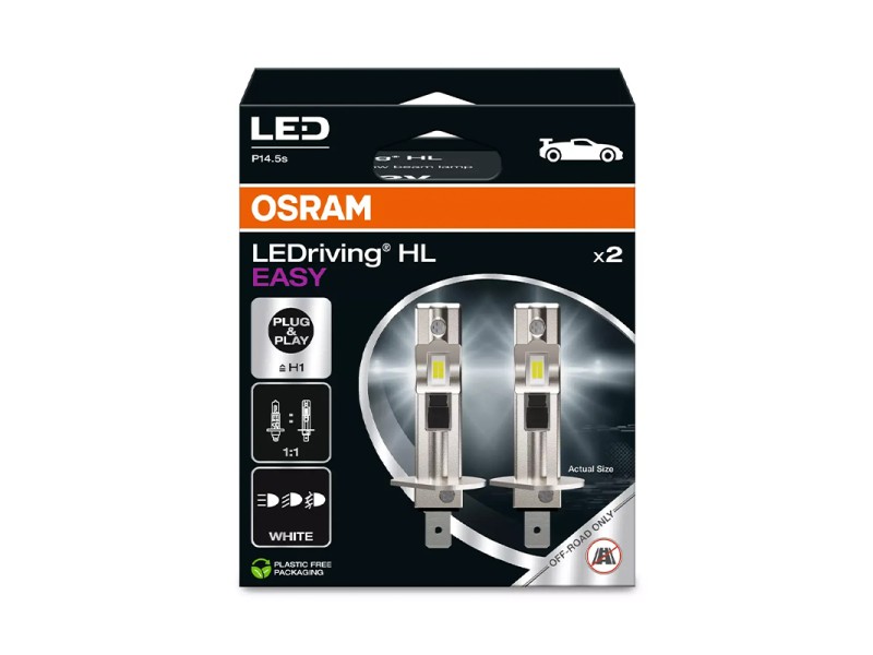 Kit 2 Lâmpadas LED H1 12V/9W OSRAM LEDriving HL EASY HB Kit 2 Lâmpadas LED H1 12V/9W OSRAM LEDriving HL EASY HB
