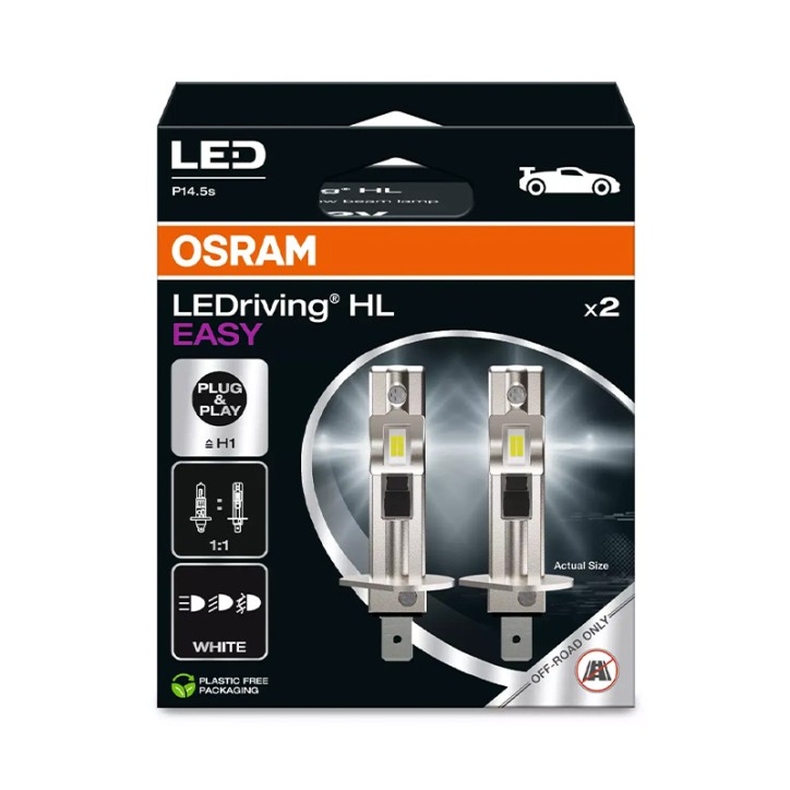 Kit 2 Lâmpadas LED H1 12V/9W OSRAM LEDriving HL EASY HB