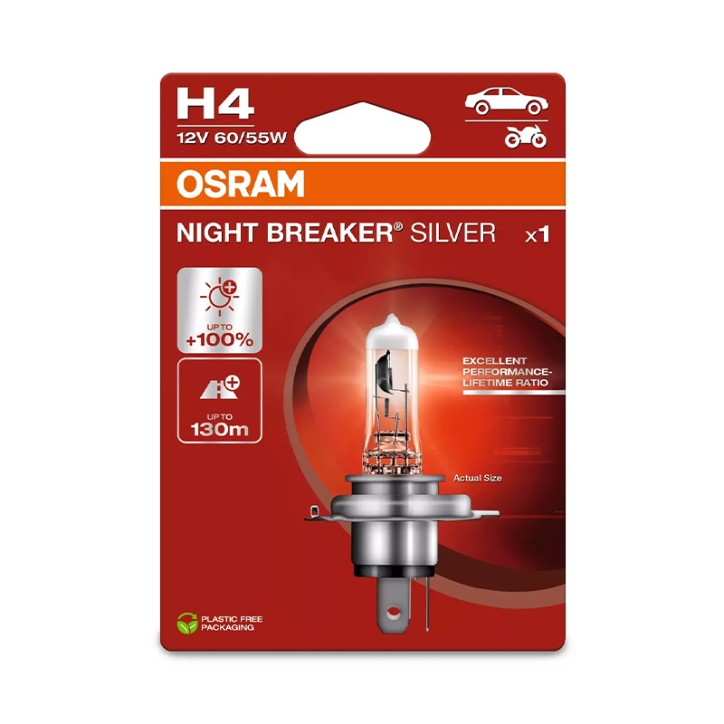 Lâmpada H4 12V 60/55W OSRAM Night Beaker® Silver Blister