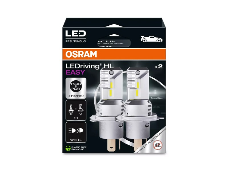 Kit 2 Lámparas LED H4/H19 12V/19W OSRAM LEDriving HL EASY HB Kit 2 Lámparas LED H4/H19 12V/19W OSRAM LEDriving HL EASY HB
