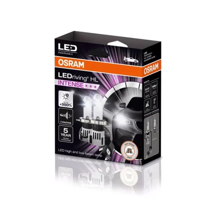 Kit 2 Lámparas LED H4/H19 12V/27W OSRAM LEDriving HL INTENSE