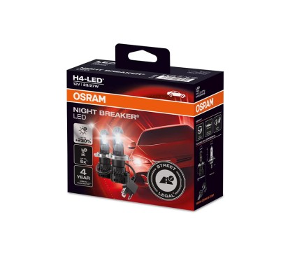 Kit 2 Lámparas LED H4 12V/27W OSRAM Night Breaker LED