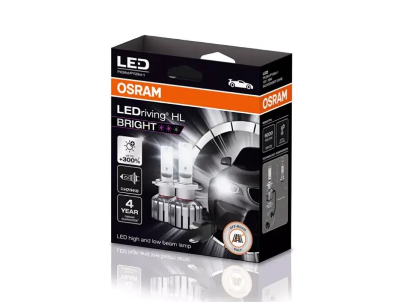 Kit 2 Lámparas LED H7/H18 12V/19W OSRAM LEDriving HL BRIGHT Kit 2 Lámparas LED H7/H18 12V/19W OSRAM LEDriving HL BRIGHT