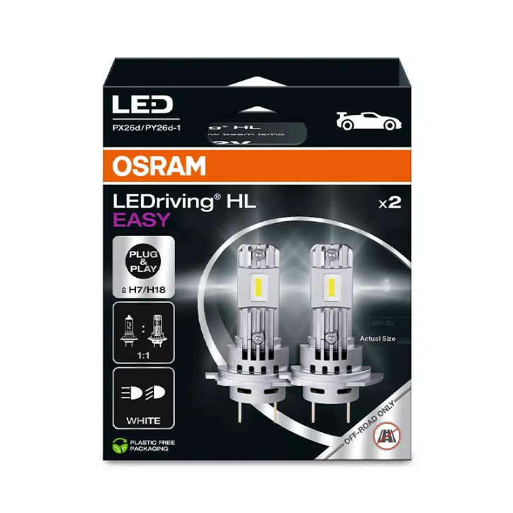 Kit 2 Lâmpadas LED H7/H18 12V/16W OSRAM LEDriving HLM EASY