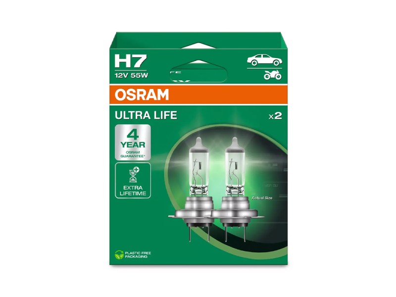 Kit 2 Lámparas H7 12V/55W OSRAM Ultra Life® HB Kit 2 Lámparas H7 12V/55W OSRAM Ultra Life® HB