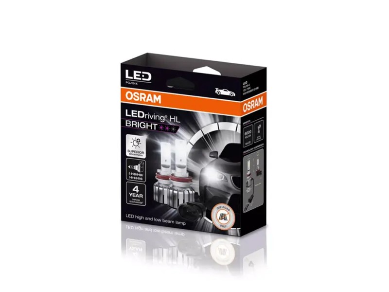 Kit 2 Lâmpadas LED H8/H11/H16/H9 12V/19W OSRAM LEDriving HL BRIGHT Kit 2 Lâmpadas LED H8/H11/H16/H9 12V/19W OSRAM LEDriving HL BRIGHT