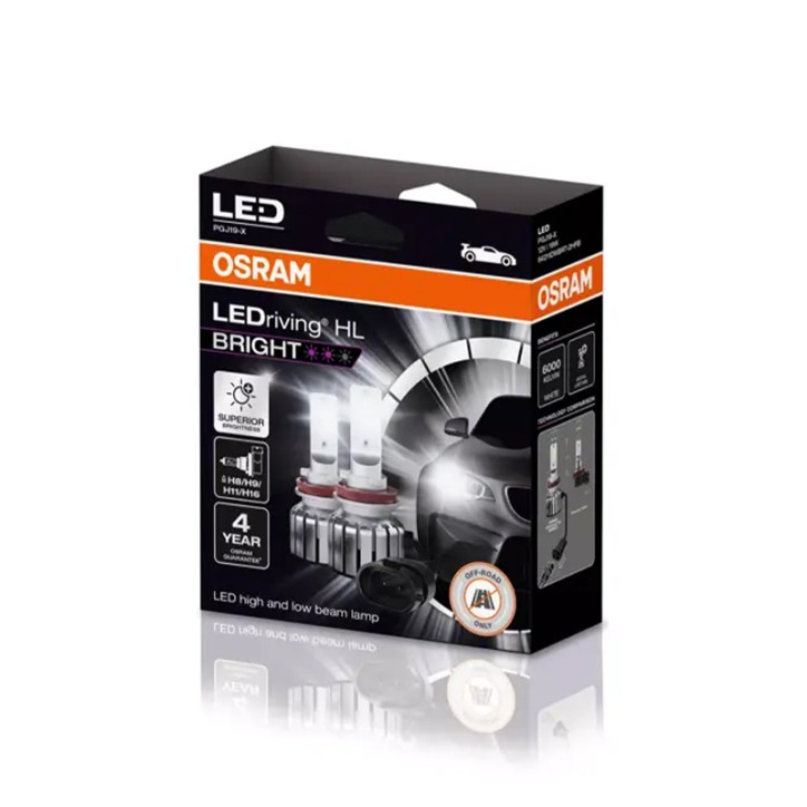 Kit 2 Lampes LED H8/H11/H16/H9 12V/19W OSRAM LEDriving HL BRIGHT