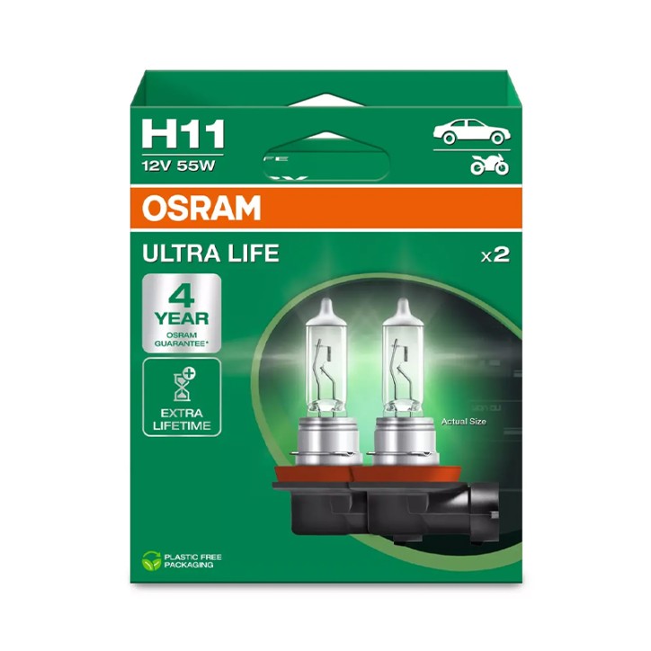 Kit 2 Lâmpadas H11 12V/55W OSRAM Ultra Life® HB