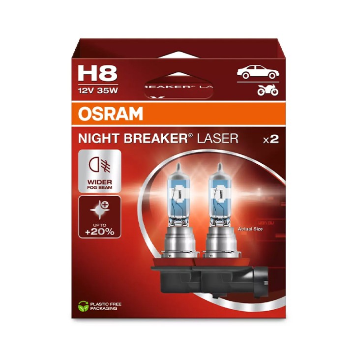 Kit 2 Lámparas H8 12V/35W OSRAM Night Beaker® Laser HB
