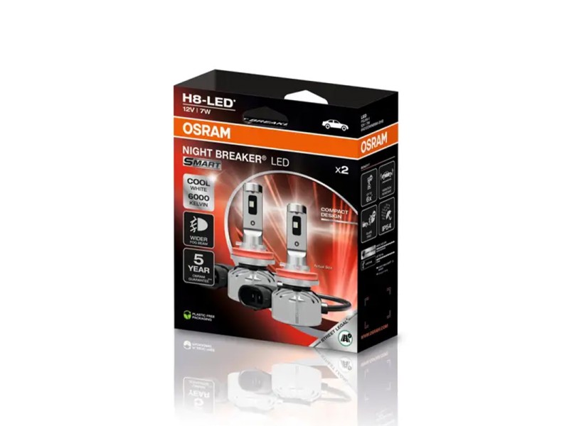 Kit 2 Lámparas LED H8 12V/7W OSRAM Night Breaker LED SMART Kit 2 Lámparas LED H8 12V/7W OSRAM Night Breaker LED SMART