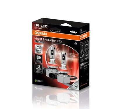 Kit 2 Lâmpadas LED H8 12V/7W OSRAM Night Breaker LED SMART