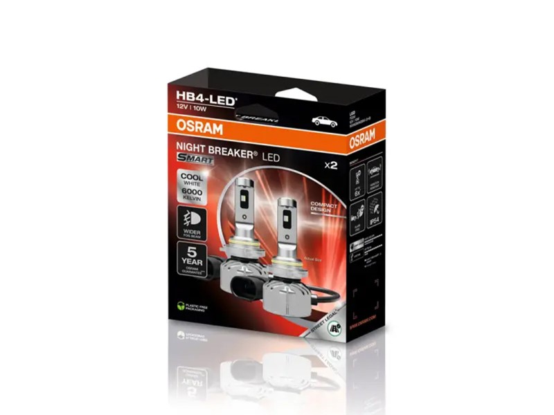 Kit 2 Lámparas LED HB4 12V/10W OSRAM Night Breaker LED SMART Kit 2 Lámparas LED HB4 12V/10W OSRAM Night Breaker LED SMART