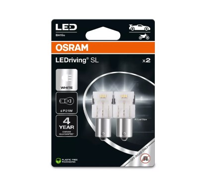Kit 2 Lâmpadas LED P21W 12V/1.4W OSRAM LEDriving® SL WHITE Blister