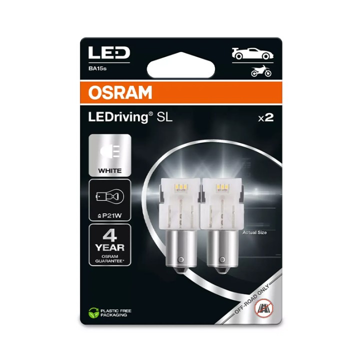 Kit 2 Lampes LED P21W 12V/1.4W OSRAM LEDriving® SL WHITE Blister
