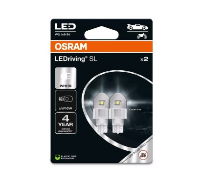 Kit 2 Lampes LED W16W 12V/2W OSRAM LEDriving® SL WHITE Blister