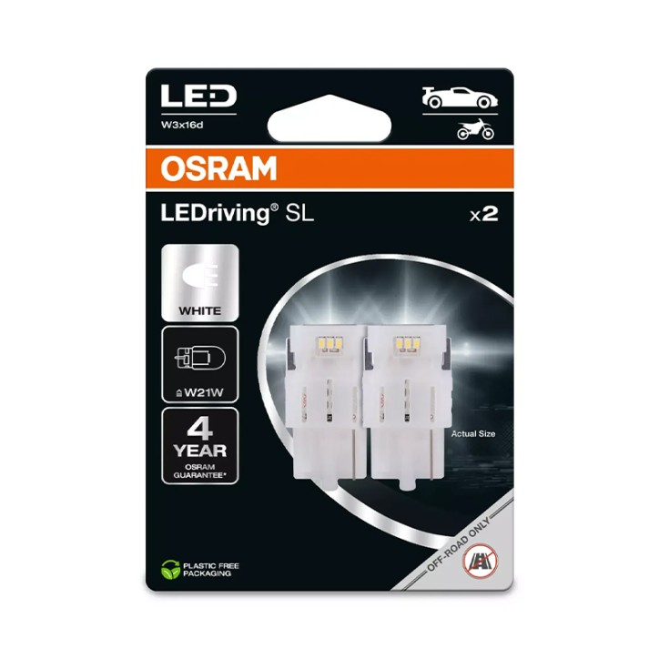 Kit 2 Lâmpadas LED W21W 12V/1.4W OSRAM LEDriving® SL WHITE Blister