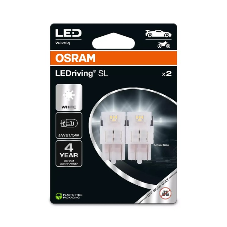 Kit 2 Lámparas LED W21/5W 12V/1.7W OSRAM LEDriving® SL WHITE Blister