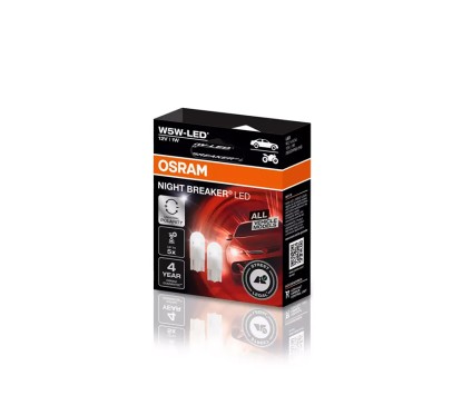 Kit 2 LED Lamps W5W 12V/1W OSRAM Night Breaker LED