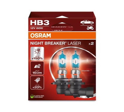 Kit 2 Lâmpadas HB3 12V/60W OSRAM Night Breaker® Laser HB
