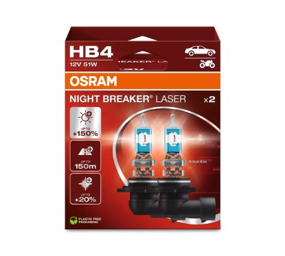Kit 2 Lampes HB4 12V/51W OSRAM Night Breaker® Laser HB