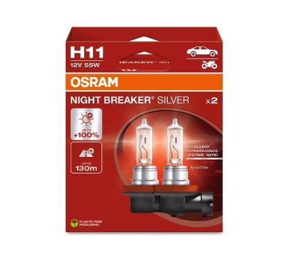 Kit 2 Lampes H11 12V/55W OSRAM Night Beaker® Silver HB