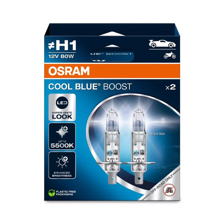 Kit 2 Lampes H1 12V/80W OSRAM Cool Blue Boost® HB
