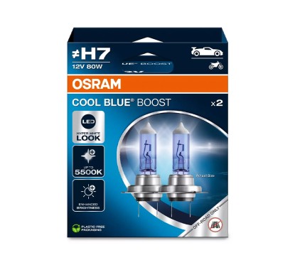Kit 2 Lâmpadas H7 12V/80W OSRAM Cool Blue Boost® HB